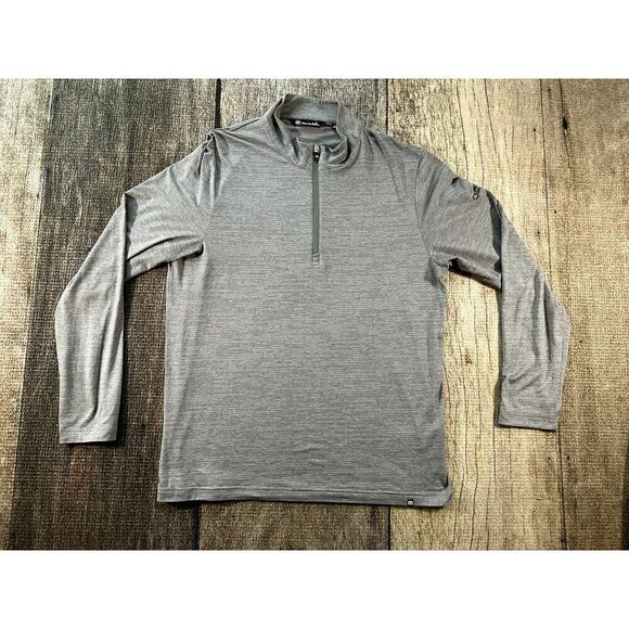Travis Mathew The Heater Quarter Zip Mens L Grey Pullover Golf Performance - Picture 1 of 9
